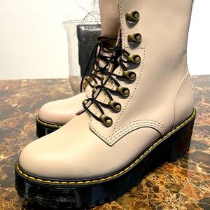Dr. Martens Cream Lace Up Boots